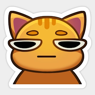 Mad/annoyed orange cat Sticker